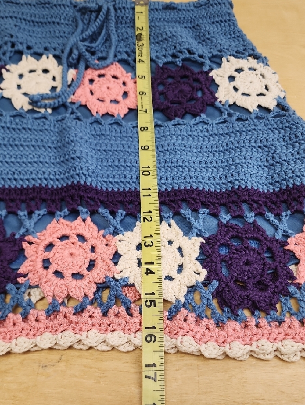 NWT Handmade Crochet Floral Mini Skirt Boho Festival Size Small - Picture 8 of 9